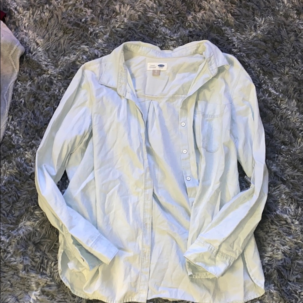 Light jean button up